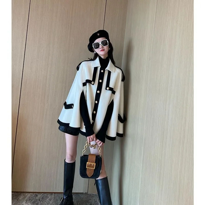 Customized New Style Small Fragrant Wool Wool 2026 Short Coat White Rich Beautiful Girl Double-Sided Woolen Cloak Coat for Women