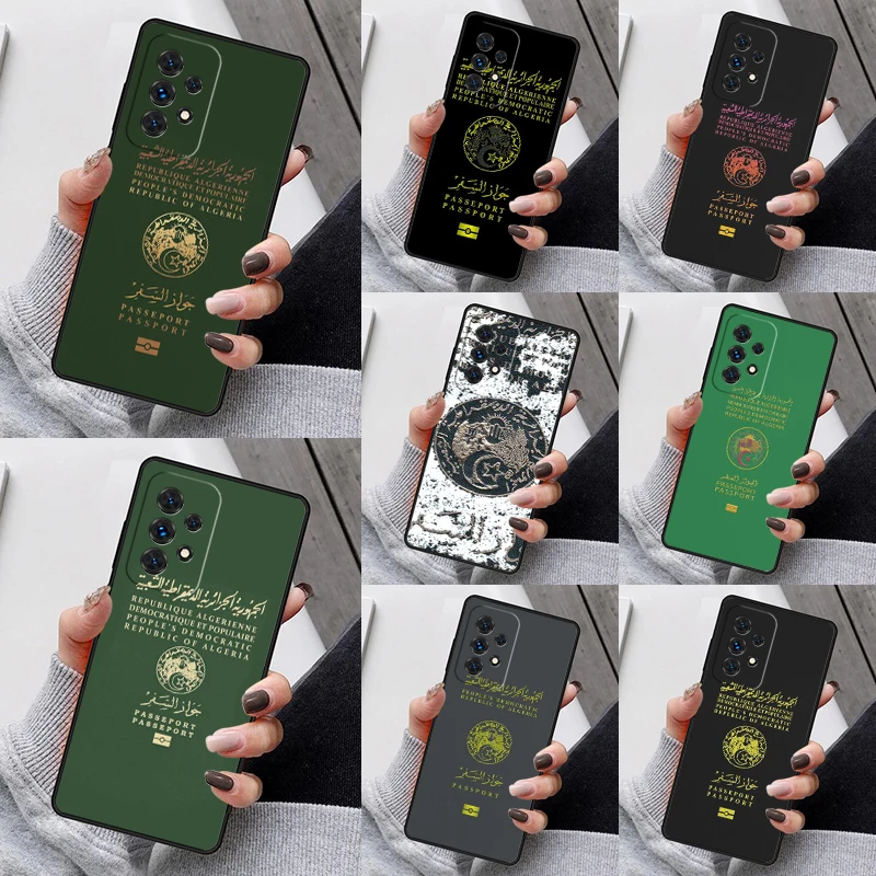 Algerian passport Phone Case For Samsung Galaxy S23 S21 S20 FE S24 S22 Ultra Note20 S10 S9 S8 Plus A40 A52 A12 A13 A53