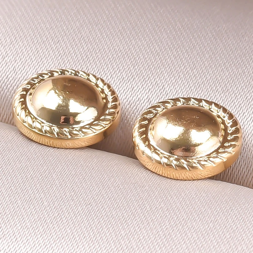 Fashion Ear Studs Gold Color Sun Heart Flower Stainless Steel Earrings For Women Men Accessories Ear Jewelry Fit DIY Rhinestone - Image 4