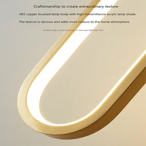 Modern Minimalista LED Luz Pingente Lustre Para Quarto Restaurante Sala de Ouro Preto Pendurado Lâmpadas Decoração Led Lustre 10 principais vendas lustres pendentes dourados - №7