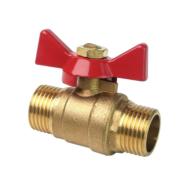 Female To Female Thread Two Way Brass Shut Off Ball Valve With Butterfly Handle For Fuel Gas Water Oil Air 1/4