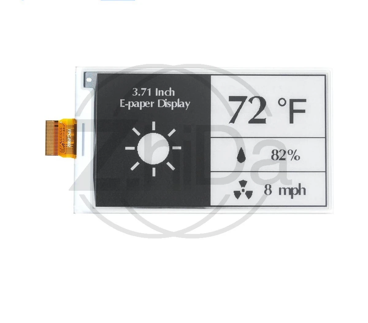 3.7 Inch Black‑White E‑Paper Display Module, 1.5s Fast Refresh Partial Refresh E‑ink Screen GDEY037T03 Electronic Accessories