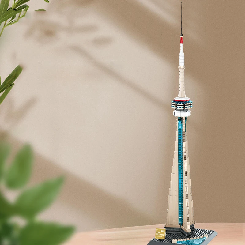 Arquitetura moderna criativa Toronto Canadá Bloco de construção de TV nacional A Torre CN Modelo de construção Brinquedo de tijolo para crianças presente