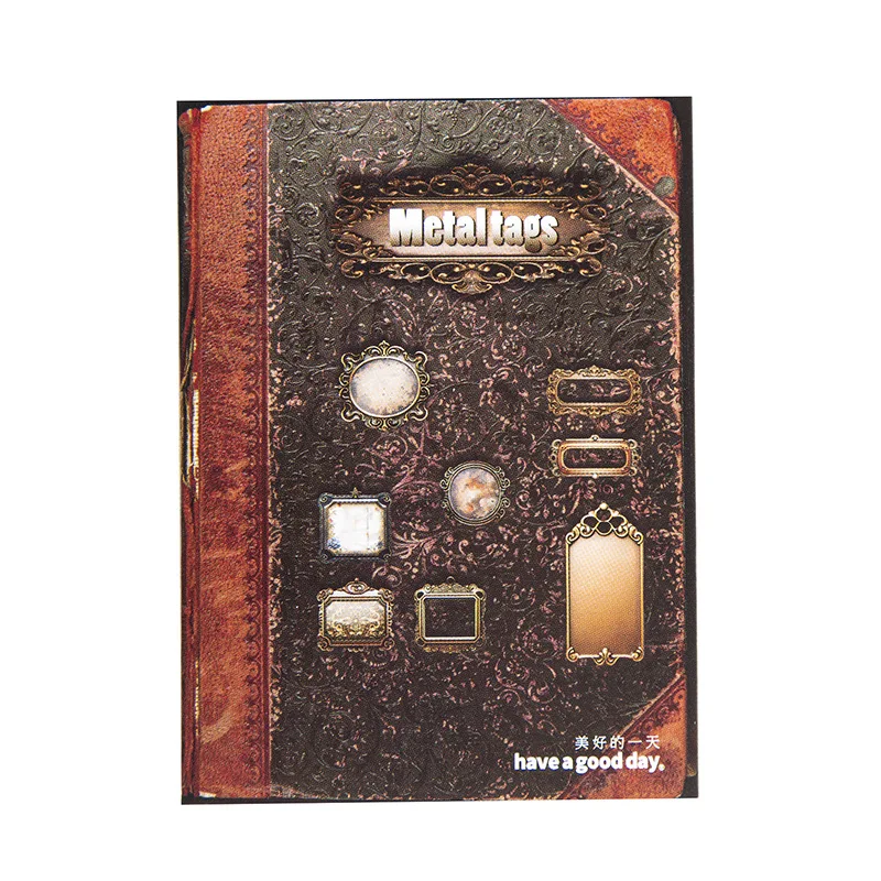 20 Pcs/pack Antique Metal Label Series Decorative Sticker Collage Scrapbooking Label Diary Album Journal Planner