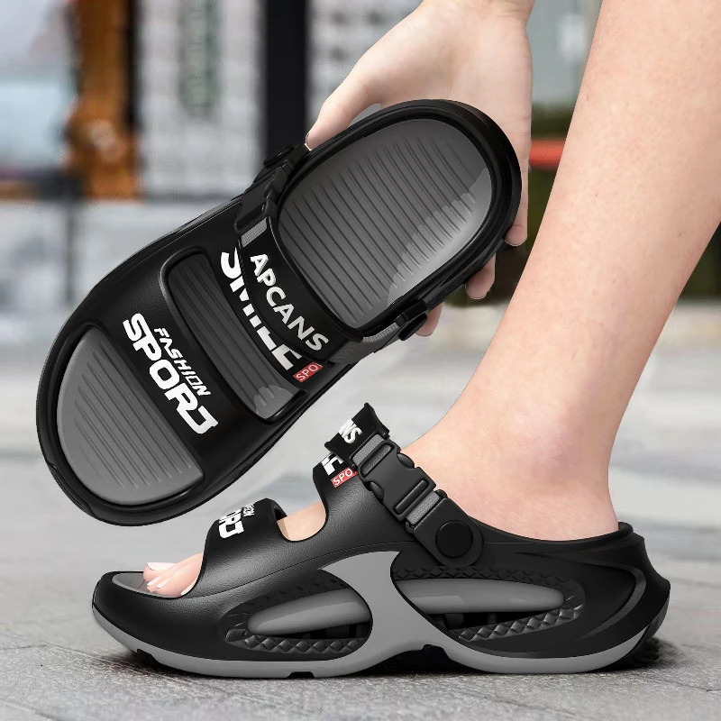 

New Men's Summer Barefoot Shoes Wear-resistant and Non Slip Dual-purpose Oversized Slippers Sports and Leisure EVA Beach Sandals