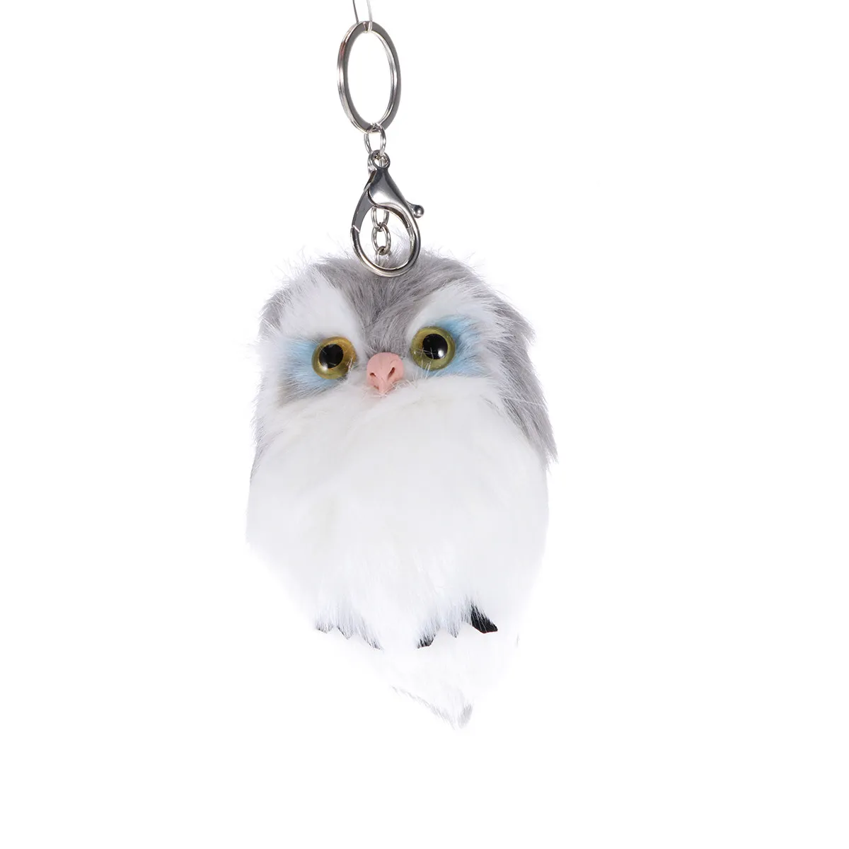

Adorable Owl Design Key Ring for Ladies Children Light Grey Stylish Pendant Keychain Perfect Giveaway Gift Distinctive Easy Find