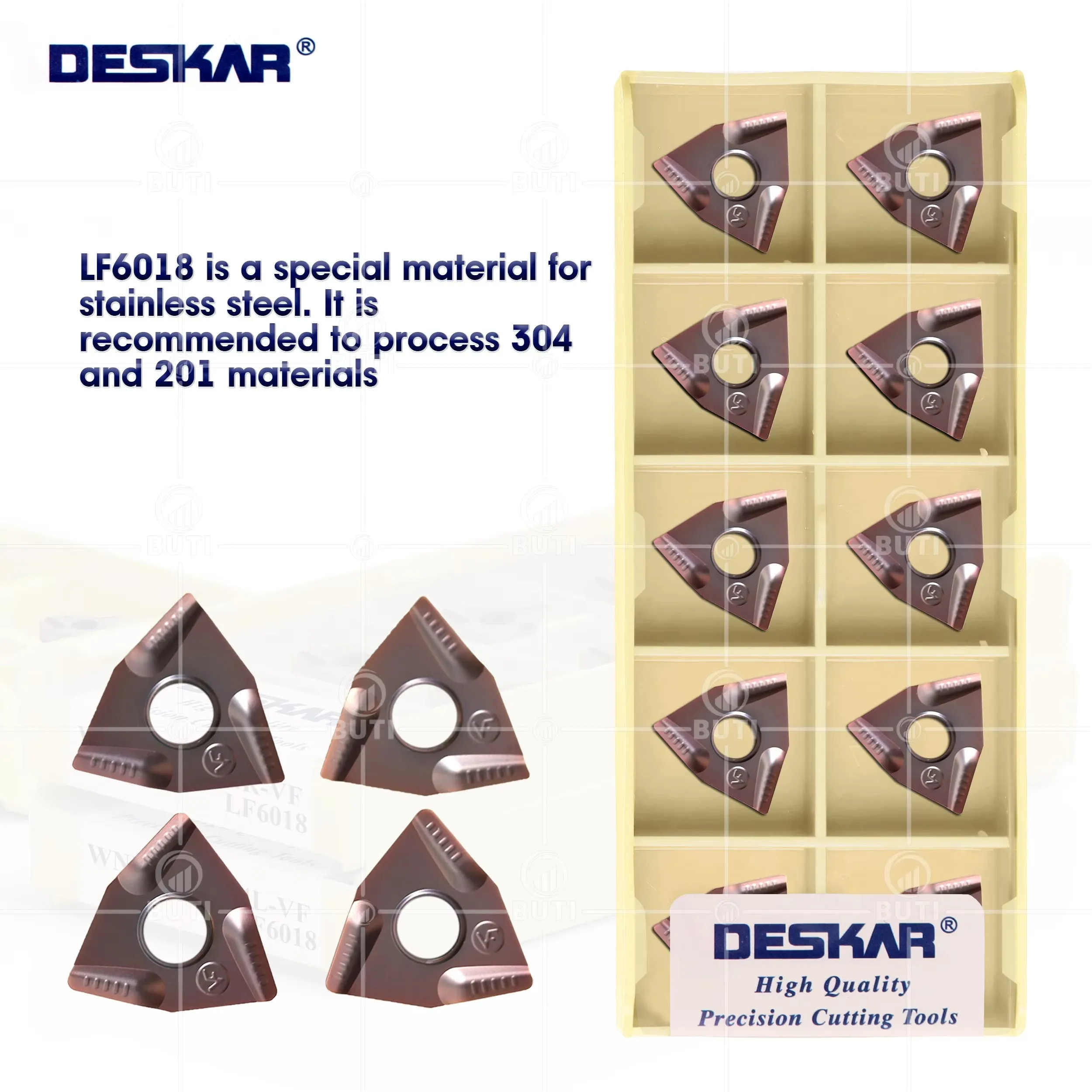 

Deskar 100% Original Turning Blades Wnmg080404R-Vf Wnmg080408L-Vf Lf6018 Machining Center External Turning Tool Cnc Lathe Tools
