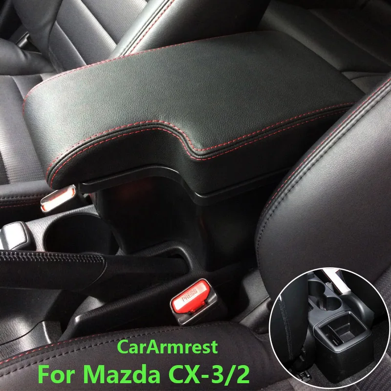 For Mazda CX-3 Armrest box Retrofit For Mazda 2 skyactiv version cx3 CX-3 Car Armrest Storage box car accessories Charging USB