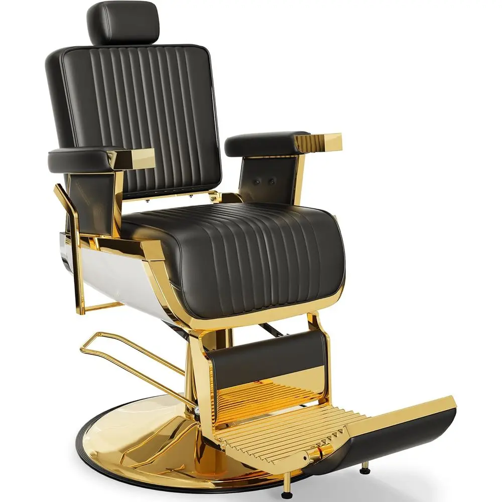 

Роскошное кресло для салона с откидной спинкой и массажем, мягкая кожа, регулируемый подголовник, поворотный, поддерживает до 440 фунтов