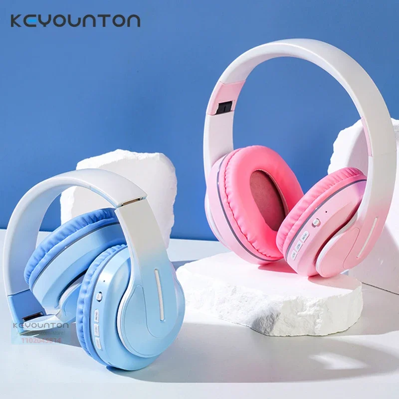 Headsets Gamer Music Headphone Blutooth Surround Sound Wireless Earphone Supports TF With Micr Colourful Light PC Laptop Receive