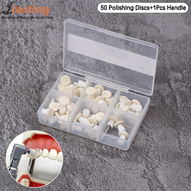 50pcs/Box Dental Composite Polishing Disk Disposable Felt Wheel For CA Mandrel Teeth Whitening Dental Materials