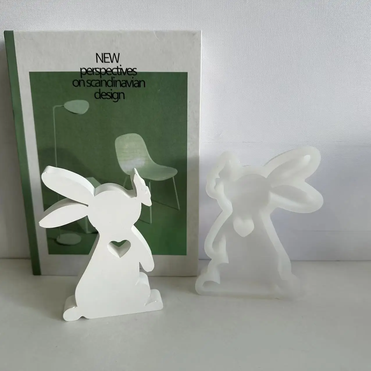 Easter Rabbit Kiss Butterfly Candle Silicone Moulds Gypsum Car Mounted Incense Expanding Aromatherapy Gypsum Decoration Mould