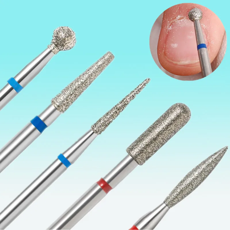 5pcs/set Nail Files Diamond Sand Drill Cuticle Polishing Bit Nail Grinding Head Electric Manicure Set
