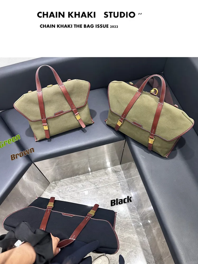 

Original Design Canvas Tote Bag ex Casual Large oulder Bag Double Layer Strap Foldable Soft Handle for Daily Use