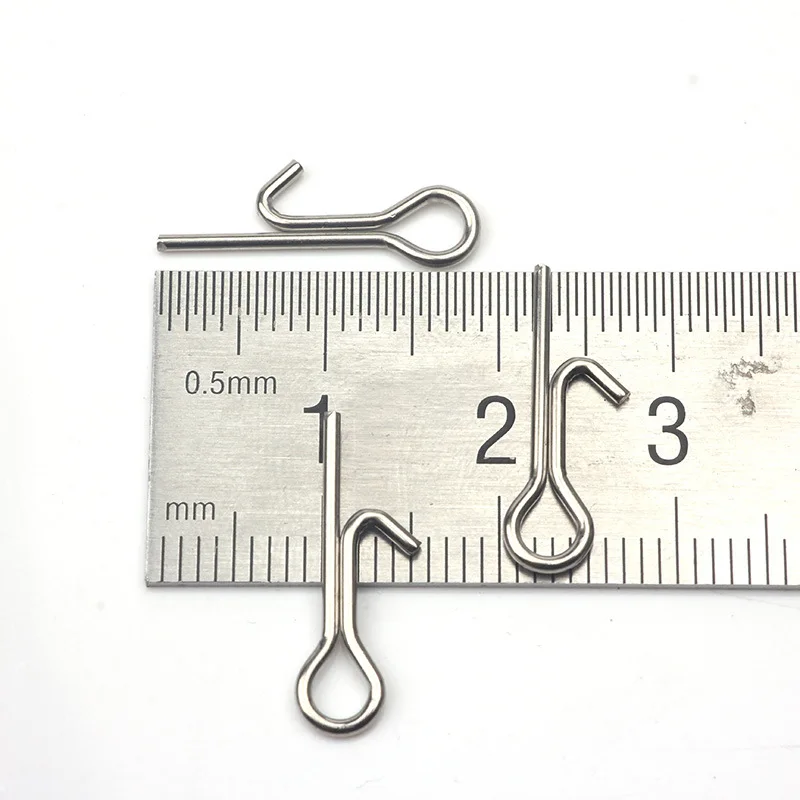 25/50/100PCS Treble Hooks Connecting Pins Assist Soft Fishing Lures Bait Stinger Spike Hook  Needle Fixed Lock Accessories Tools