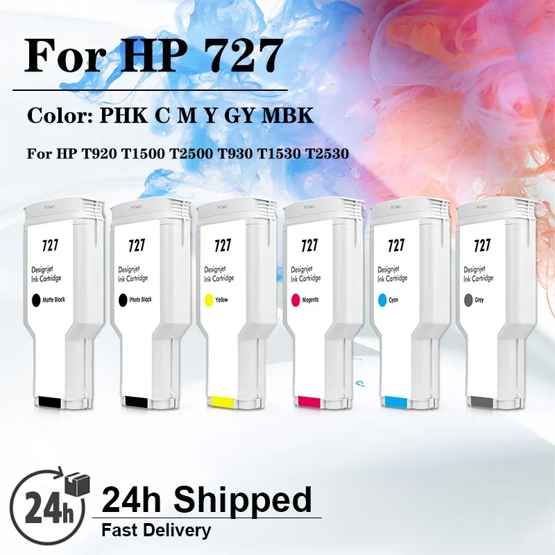 300ml For HP 727 727XL Compatible Ink Cartridge For HP DesignJet T920 T1500 T2500 T930 T1530 T2530 With Full Ink