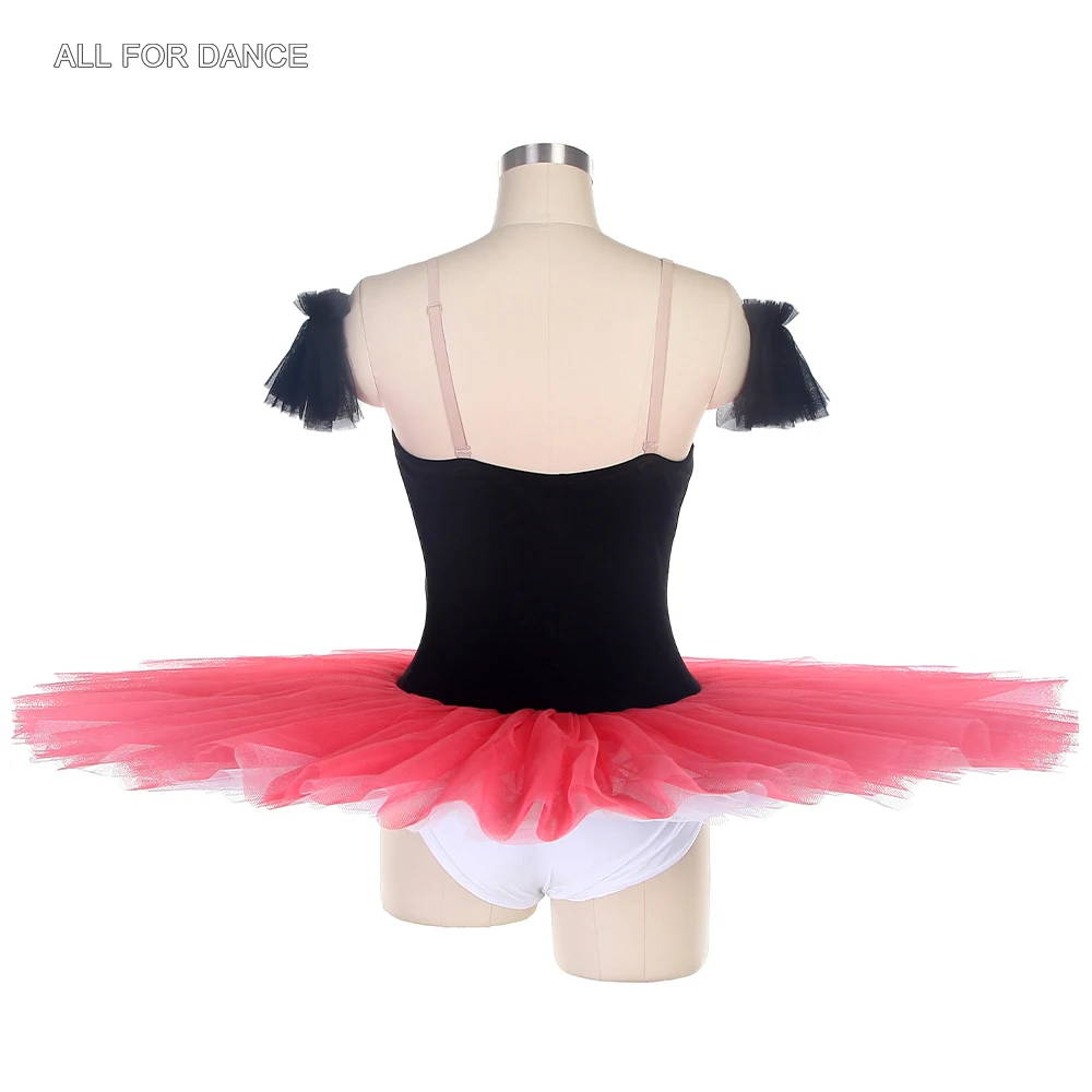 BLL096 Top negro tutú de tul rosa fuerte trajes de baile de Ballet preprofesionales tutú de panqueque trajes de baile tutú de Ballet clásico