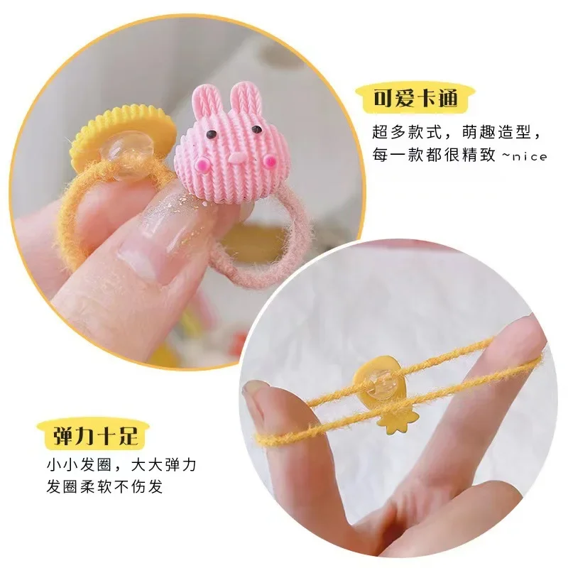 Children's cute thumb hair band baby hair tie baby headband little girl high elastic hair rubber band headgear