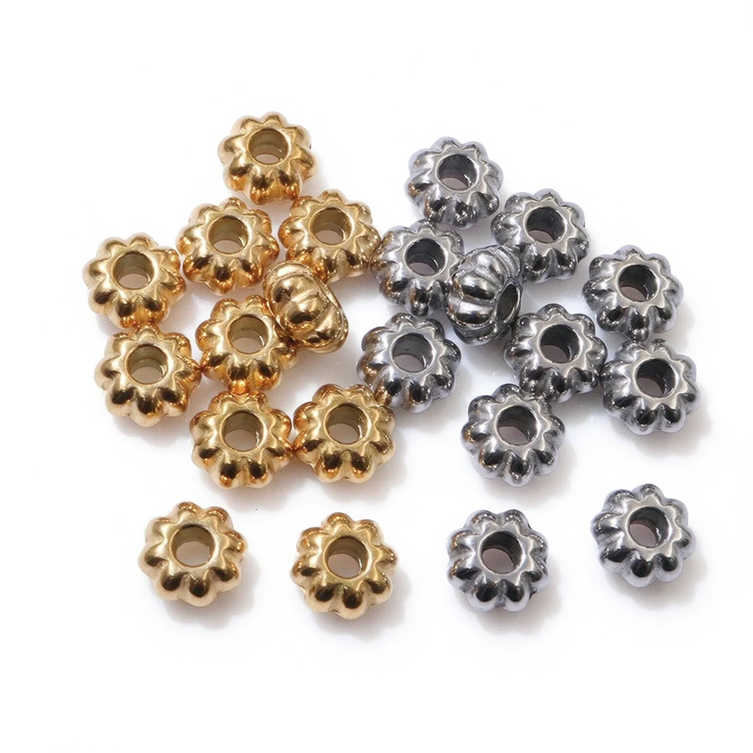 20pcs Stainless Steel Pumpkin Spacer Beads Charms for Necklace Bracelet Crafts Findings DIY Jewelry Making Accessories