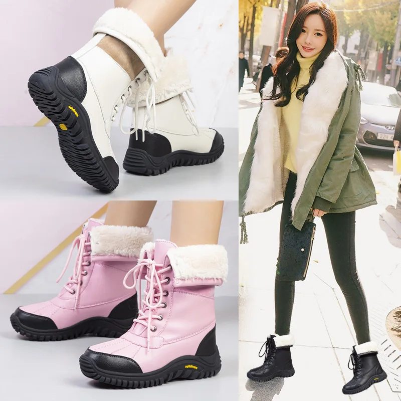 Waterproof Women & Girls Snow Boots Cold Resistance -30℃ Female Antiskid Winter High Shoes Sports Casual Size 36-42