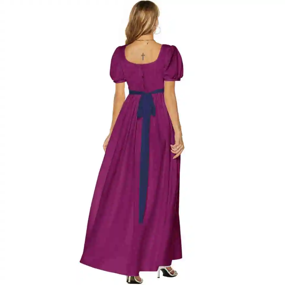 Retro-Kleid, hohe Taille, Ballkleid, viktorianisches Teekleid, Halloween-Kostüm