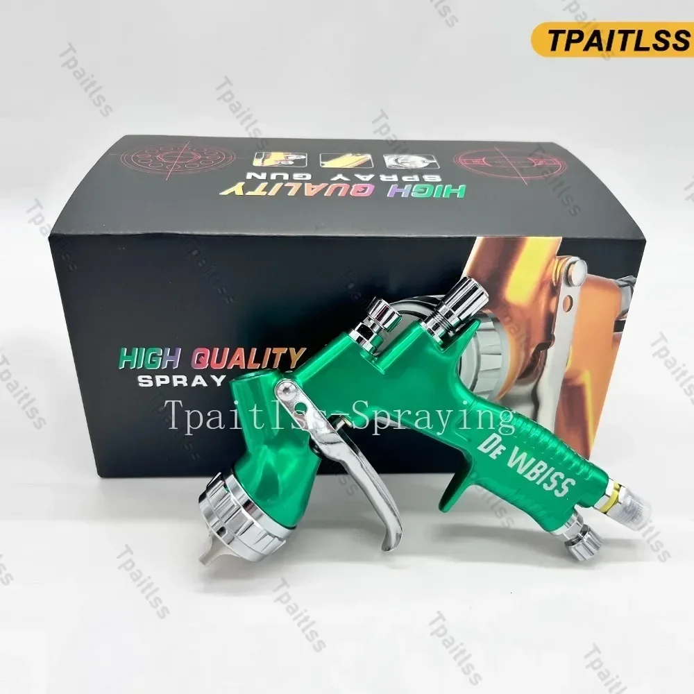 TE20/T110 GT Pro Spray Gun green Painting Gun 1.3mm/1.8mm Nozzle with 600ml Mixing Cup for Water Based Air Spray Gun Airbrush