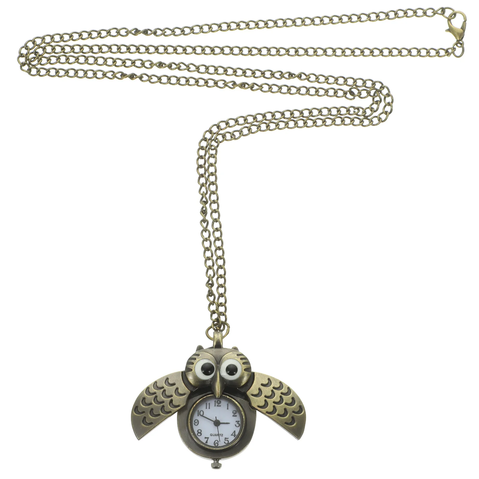 

Owl Vintage Pocket Watch Bronze Quartz Necklace Pendant Retro Style Fashion Gift Accurate Women Daily Party