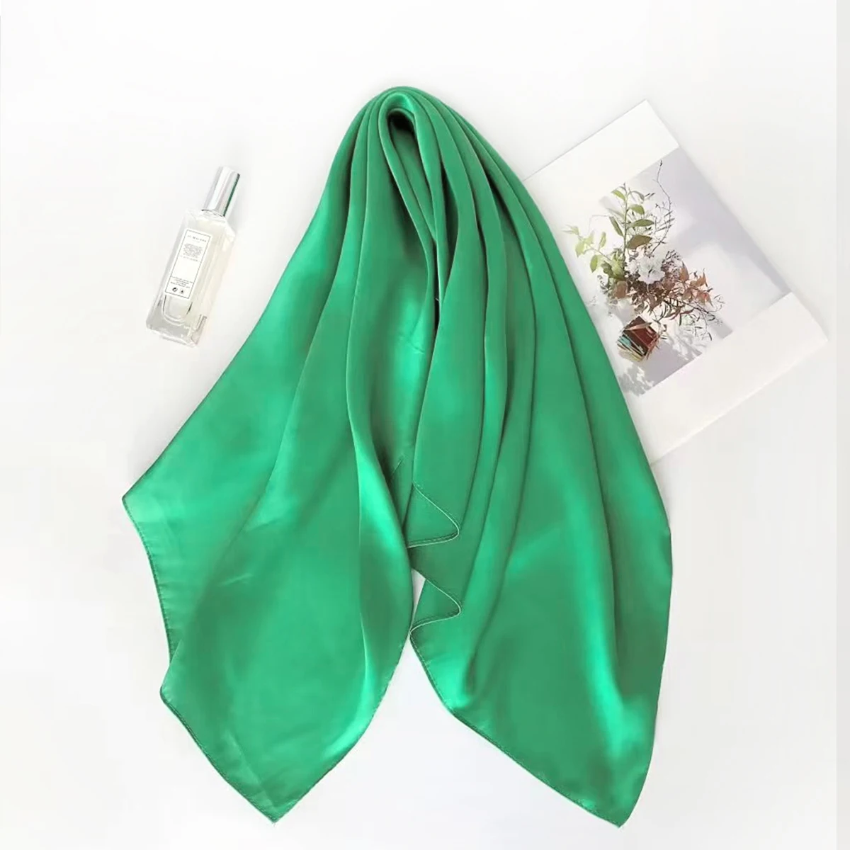 New senior color imitation silk small square scarf silk scarf women all professional scarf decoration solid color