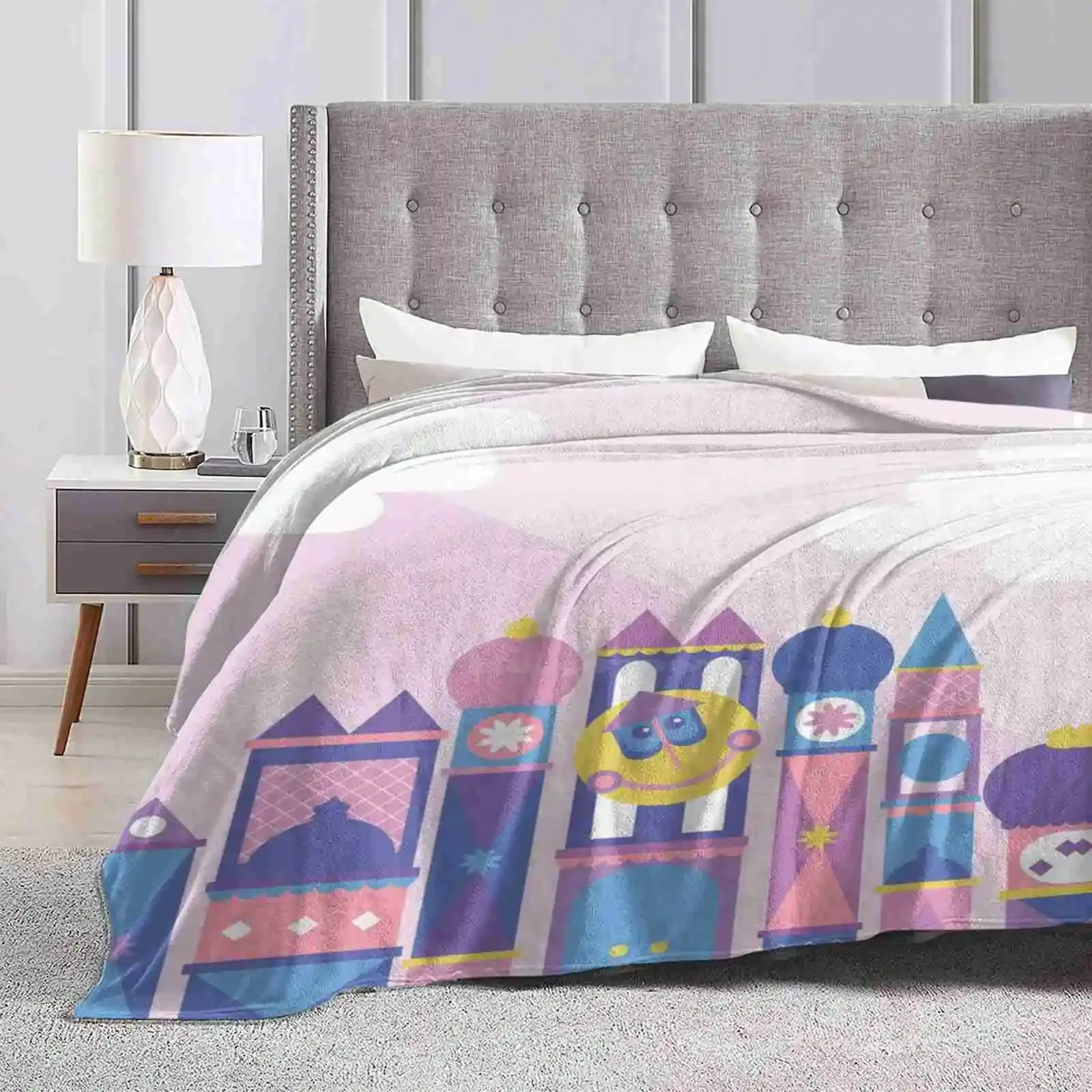 It's A Small World After All Blanket Soft Warm Travel Portable Blanket Its A Small World Pink Cute Smallworld Dreams Happy