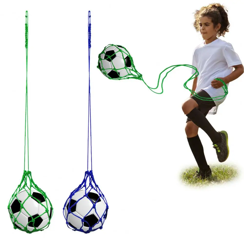 Soccer Kick Trainer Football Training Device Soccer Ball Net Kicker Solo Kick Practice Aid for Youth Adults Nylon Mesh Bag