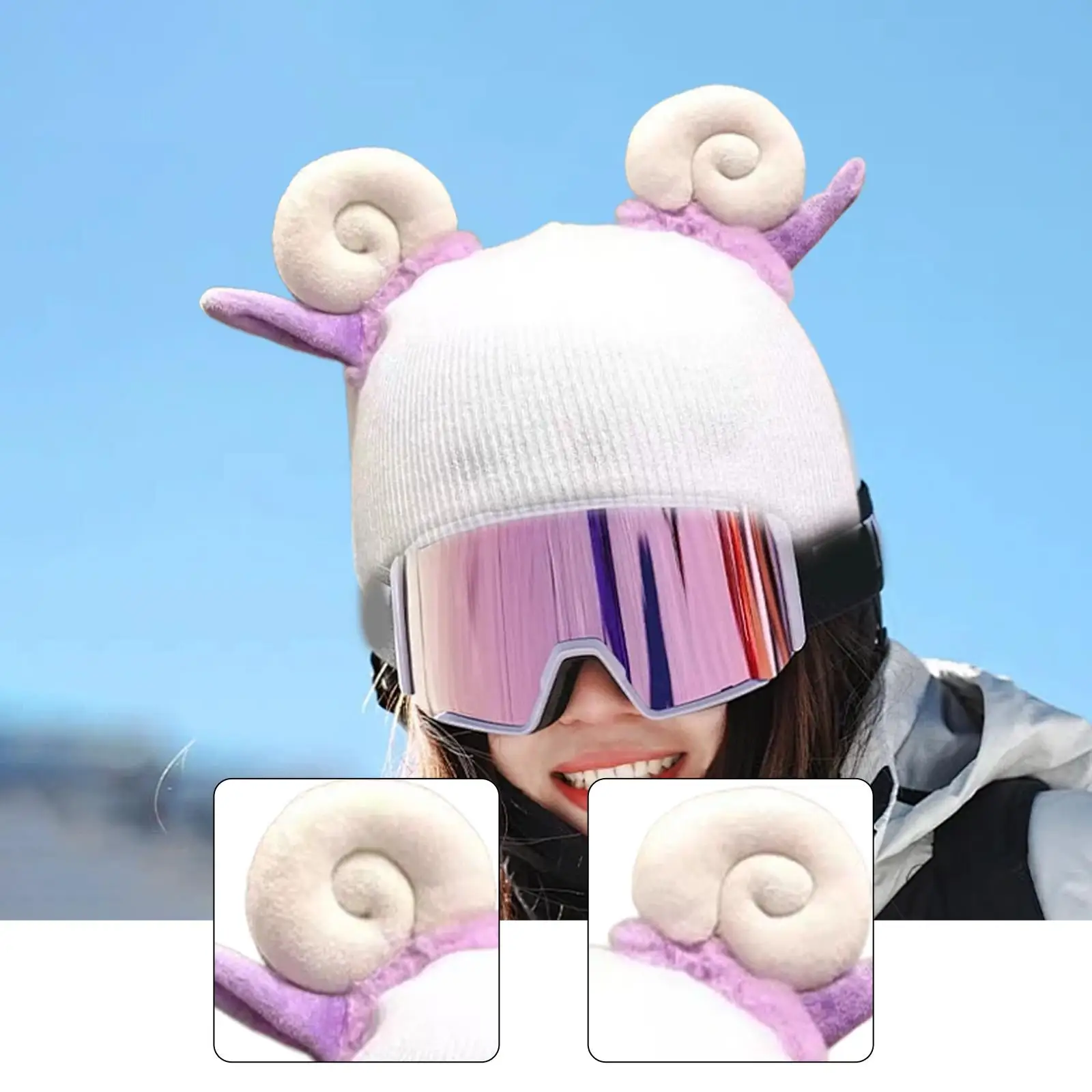 Ski Helmet Cover Practical Stretch Fun Knitted Keep Warm Decoration Snow Board Helmet Cover Headgear Decor for Carnival Show