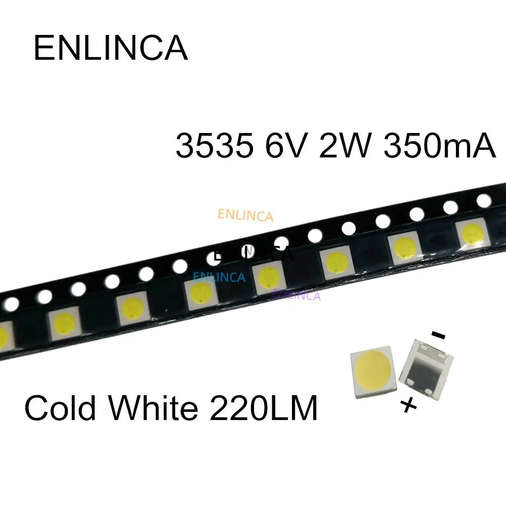 100-1000PCS For LG 3535 2W 6V 350mA 220LM Cool Cold White FOR LCD TV Repair Led TV Backlight Strip with Light-emitting Diode