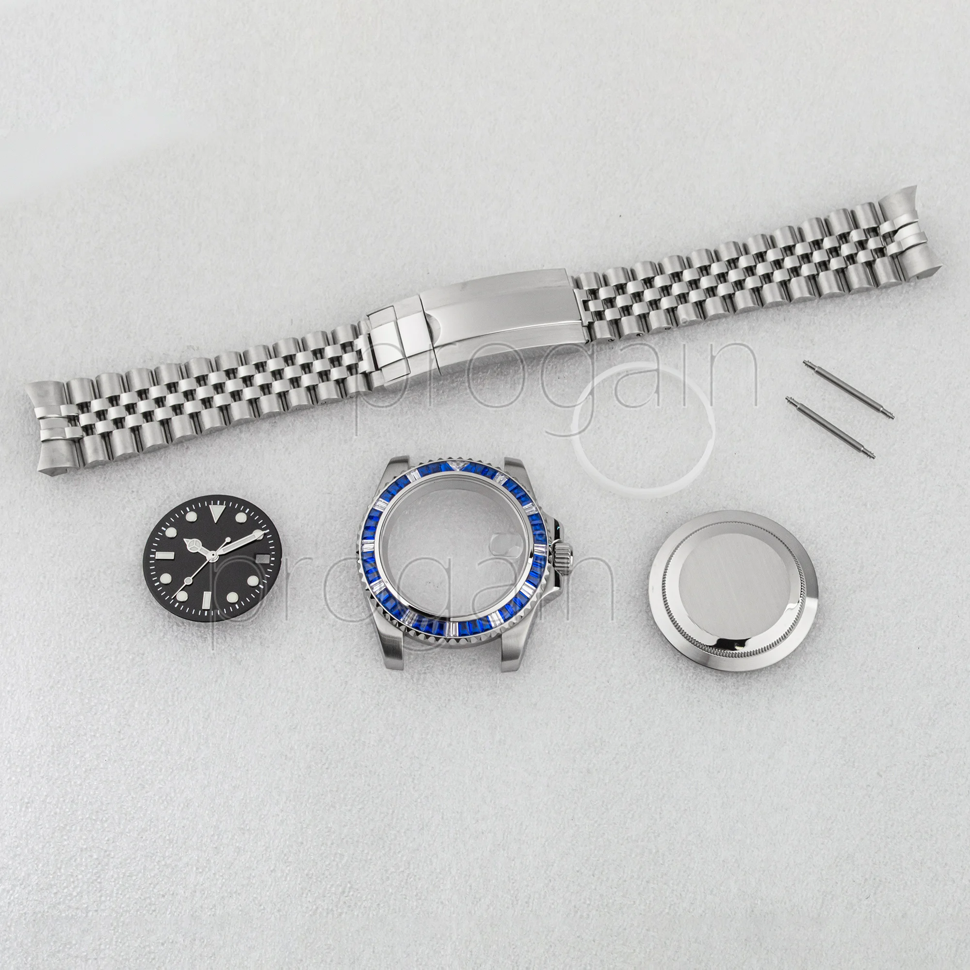 

40mm Waterproof NH35 Watch Case Stainless Steel Bracelet Diamond Watch Parts for NH35 NH36 28.5mm Dial SUB GMT Watchcase