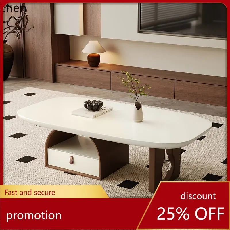 

YFY Coffee Table Living Room Home Minimalist Rock Plate Vintage Mid-century Coffee Table