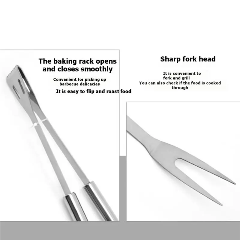 ABMR-Multi-Piece Barbecue Tool Set-Including Spatula, Fork, Tongs, And Skewers-Complete With A Portable Canvas Storage Bag