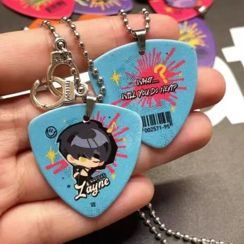 Amor y espacio profundo Xavier Zayne Sylus lindos accesorios de dibujos animados de Anime llavero de selección de guitarra colgante decorativo de dibujos animados creativos