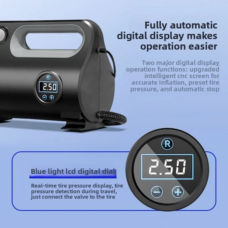 

Автомобильный воздушный насос высокой мощности, автоматический портативный насос для шин с предустановленным давлением, автомобильный электромобильный насос для шин, универсальная машина