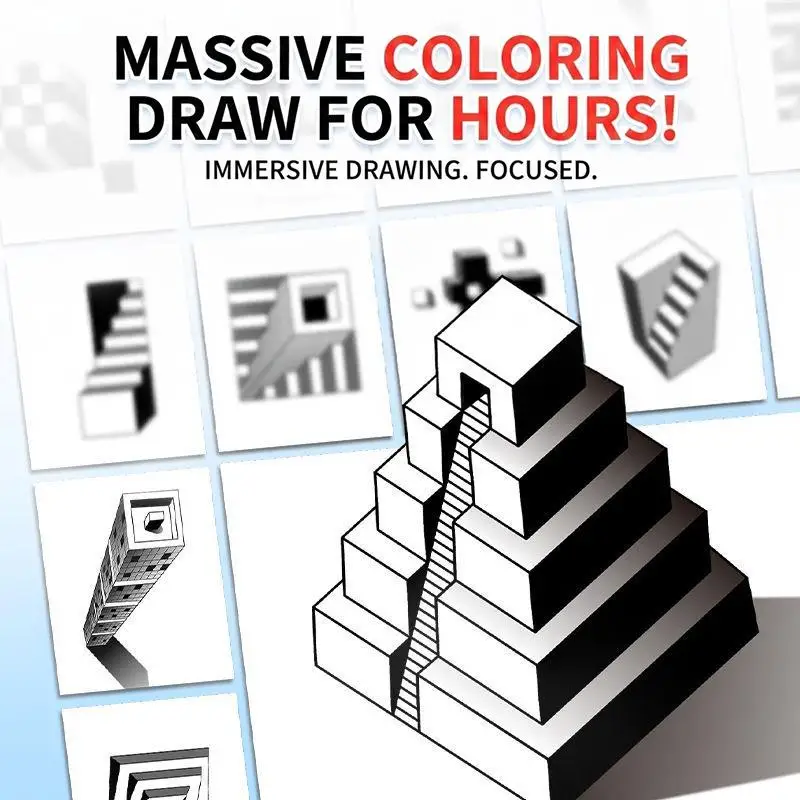 〔CCA13〕1/3Pcs Magic 3D Stereoscopic Painting Book For Kids Improve Logical Thinking Spatial Imagination Home Art Learning