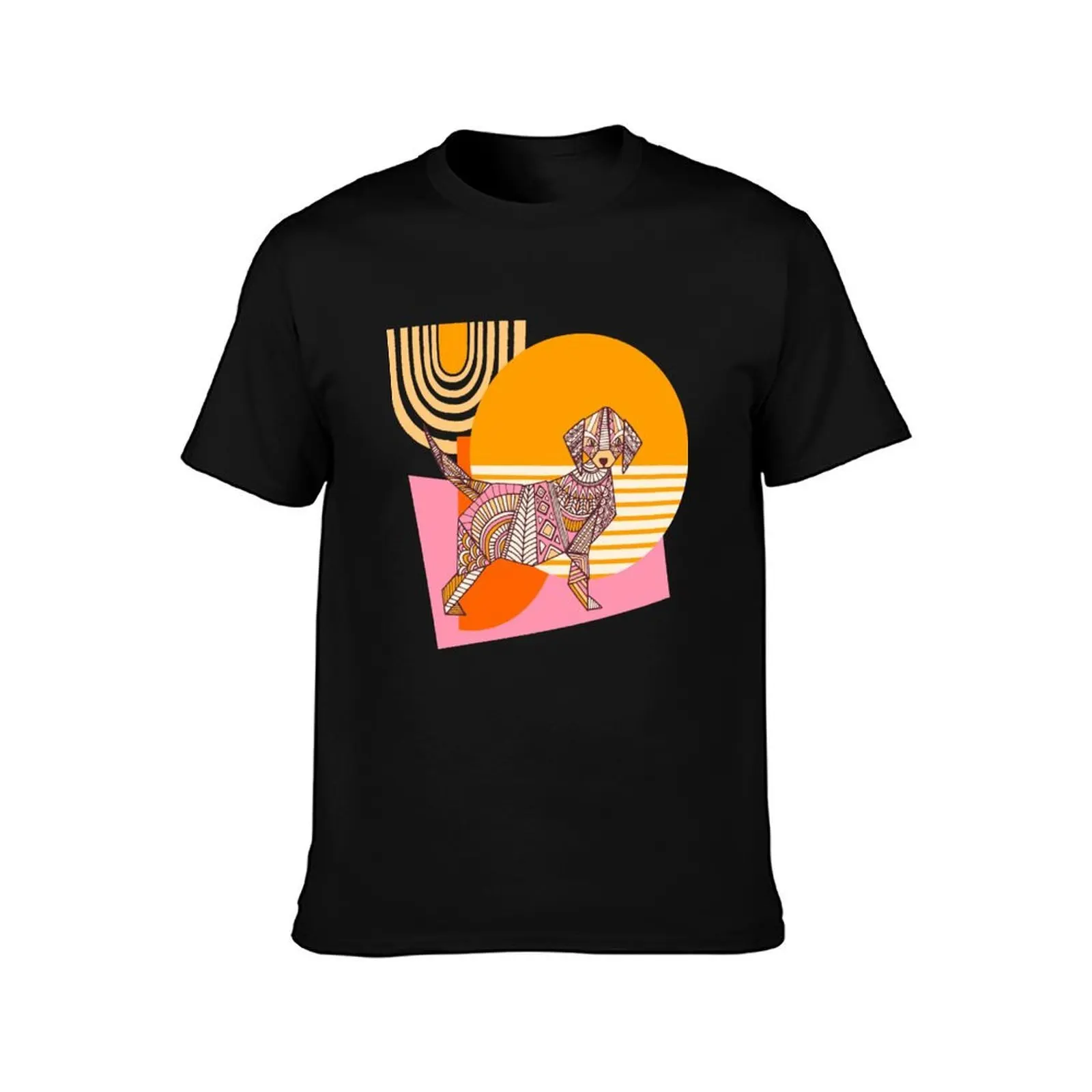 Origami Dog T-Shirt Functional Casual Short Sleeve Tee T-Shirt