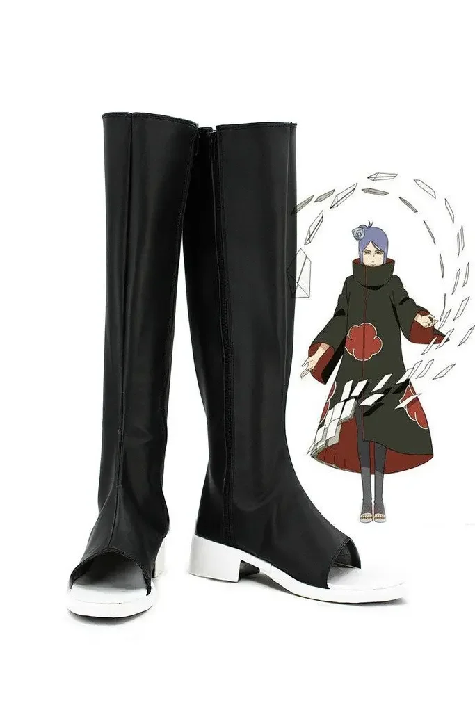 

Custom Made Konan Cosplay Boots Black Shoes for Unisex