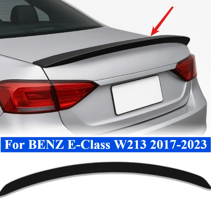 

For Mercedes E-Class W213 2017-2023 Trunk Lip Spoiler Gloss Black ABS Plastic OEM Style Rear Spoiler Styling Upgrade Accessories