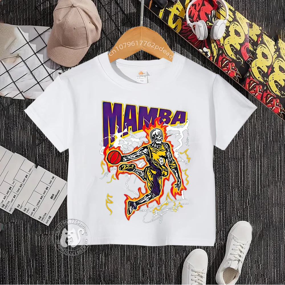 Kids Summer 100% Cotton T-shirt Boys Girls Comfortable Casual Teen Hip Hop Kazaharajuku Top Cotton T-shirt top