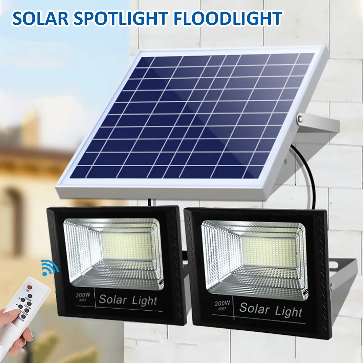 Luz LED Solar superbrillante, luz de jardín para exteriores, farola Solar, lámpara de camino con Control remoto, foco Solar impermeable