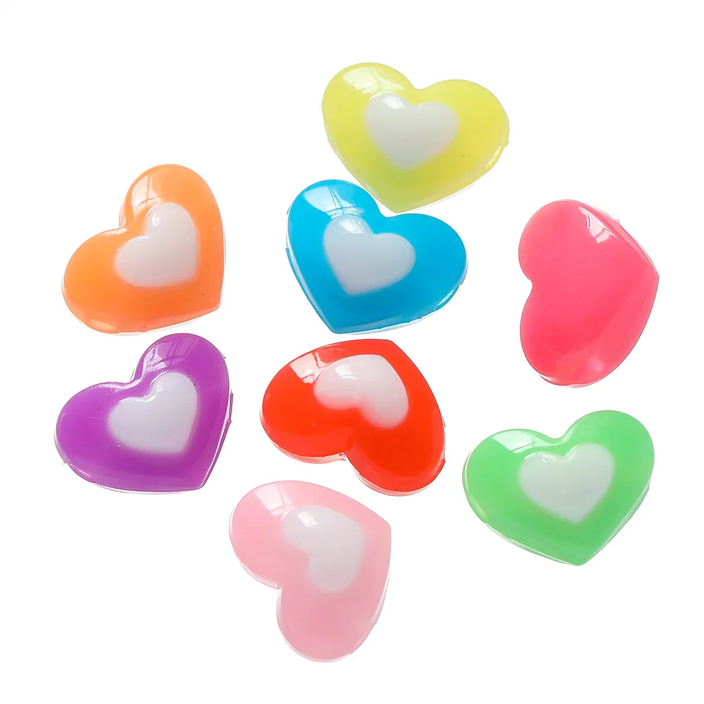 5Pcs New Fashion Versatile Acrylic Jelly Double Color Love Bead Candy Color Bulk Handmade DIY Bead Jewelry Material Accessories