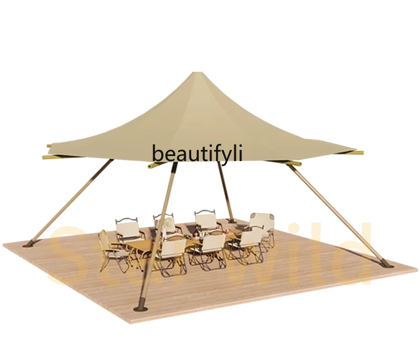 Outdoor Activities Large Camping Canopy Scenic Spot Bar Restaurant Pyramid Tent Straw Hat