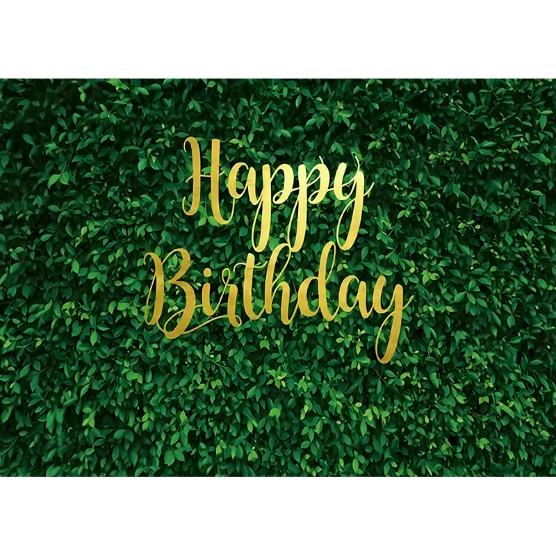 Фон с зелеными листьями для вечеринки в честь Дня рождения детский фон для фотосъемки торт стол фотостудия реквизит