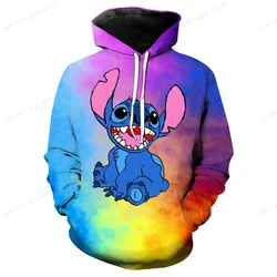 Stitch Cartoon Joint Printed Sweatshirt For Men And Women Disney Clothes 2024 Hot Style Early Autumn Hooded Ioose Iong Sleeves