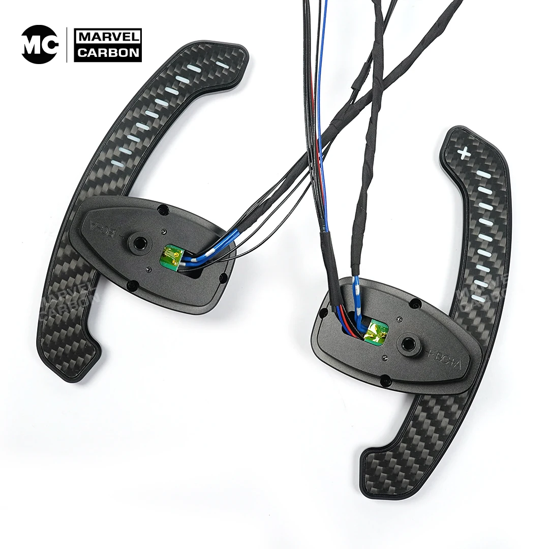 MC LED Aluminum Alloy Carbon Fiber Magnetic Paddle Shifters for Mercedes Benz AWD GLA GLE Class GLS Class S450 4Matic