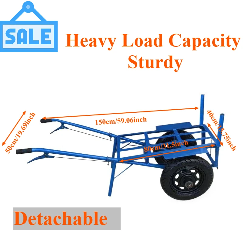 

Thickened Two-Wheeled Hand Trolley - Heavy-Duty Flatbed Cart for Household Handling and Cargo Transport