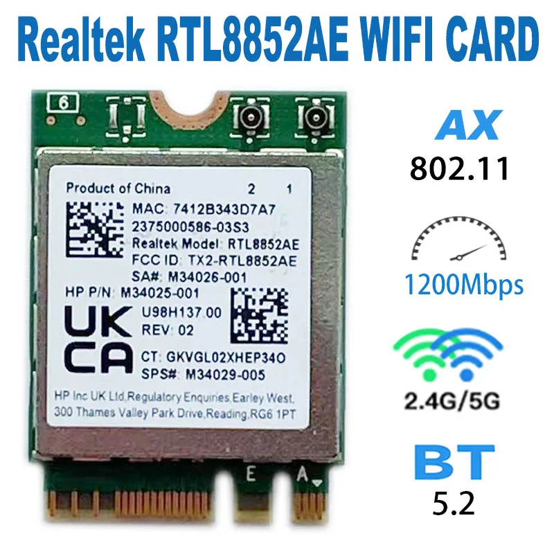 RTL8852AE 2.4G 5G 802.11AC AX Wireless WiFi Module RTL8852AE RTL8852 WiFi 6 MU-MIMO Network Card Bluetooth 5.2